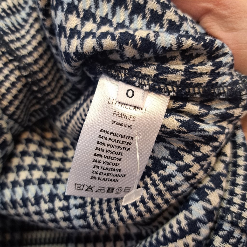 Liv the Label rok midi blauw geruit pied de poule XS 45184, ., Ophalen of Verzenden, Zo goed als nieuw, Maat 34 (XS) of kleiner