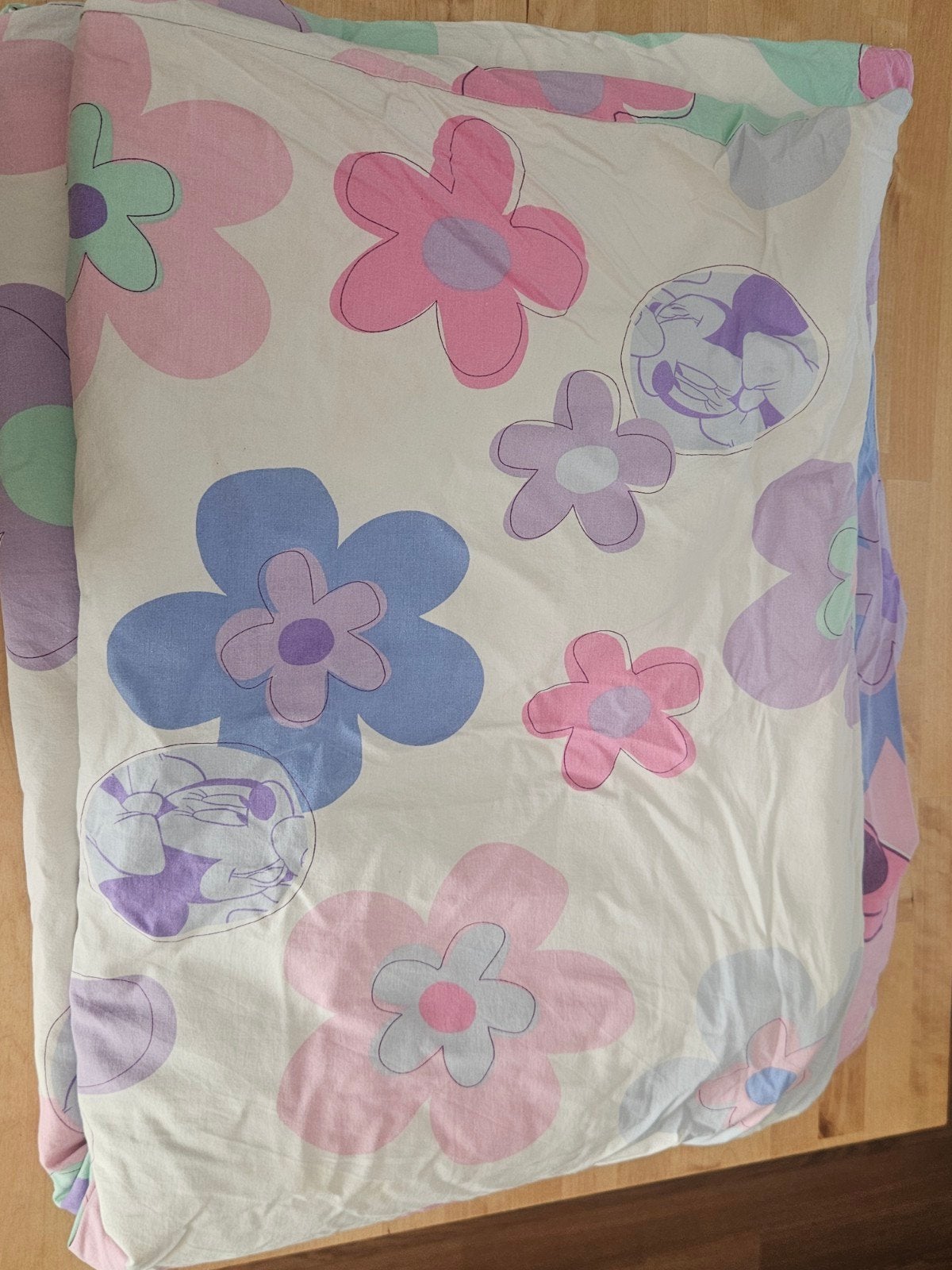 Minnie Mouse Dekbedovertrek - Bloemenprint, Huis en Inrichting, Ophalen, Gebruikt, Eenpersoons, Meerkleurig