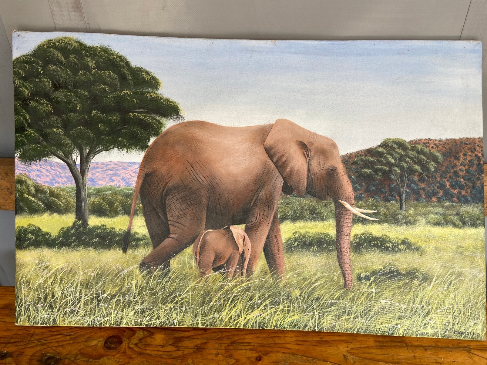 Schilderij Olifant, Ophalen