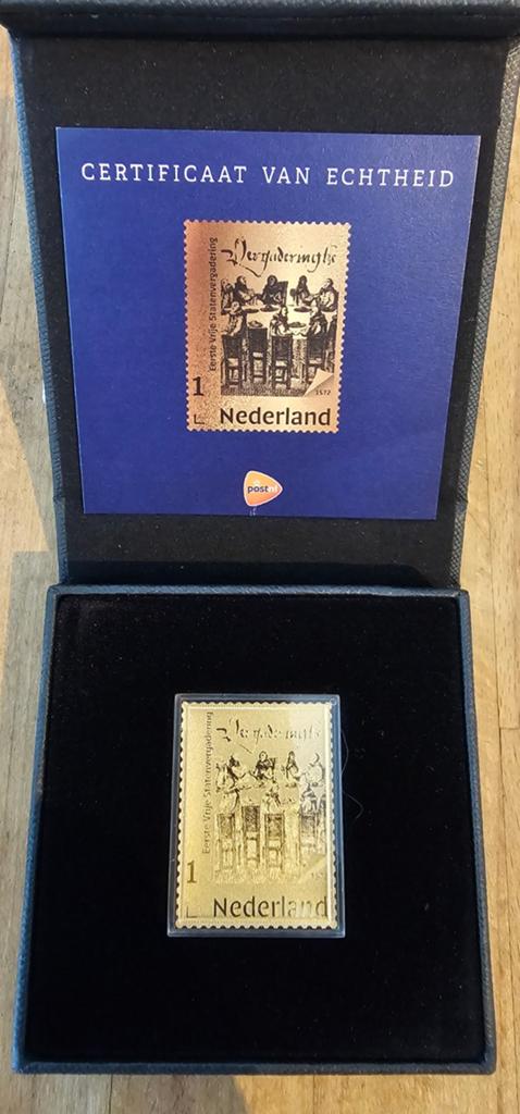 PostNL Gouden Postzegel Eerste Vrije Statenvergadering, Ophalen of Verzenden