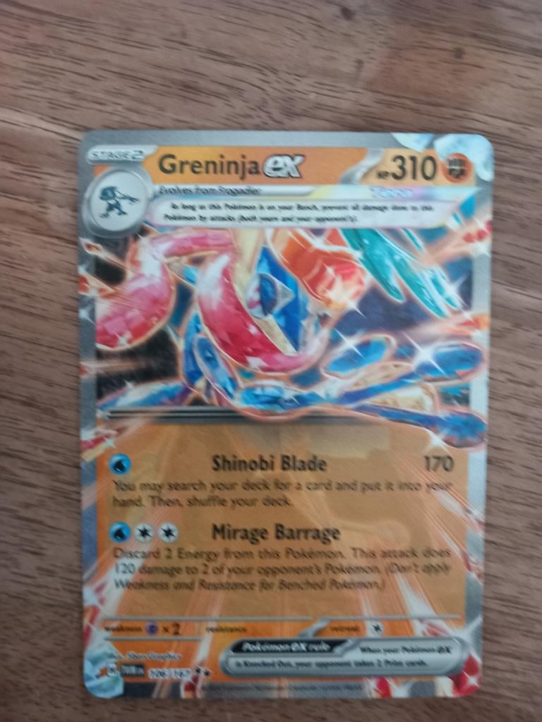 Greninja EX Pokémon Kaart - Zeldzaam en Krachtig!, Ophalen of Verzenden, Gebruikt, Losse kaart