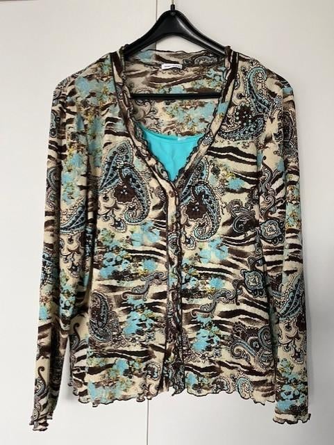 ZGAN: vestje/blouse GERRY WEBER maat 46, Ophalen, Bruin, Maat 46/48 (XL) of groter, Zo goed als nieuw