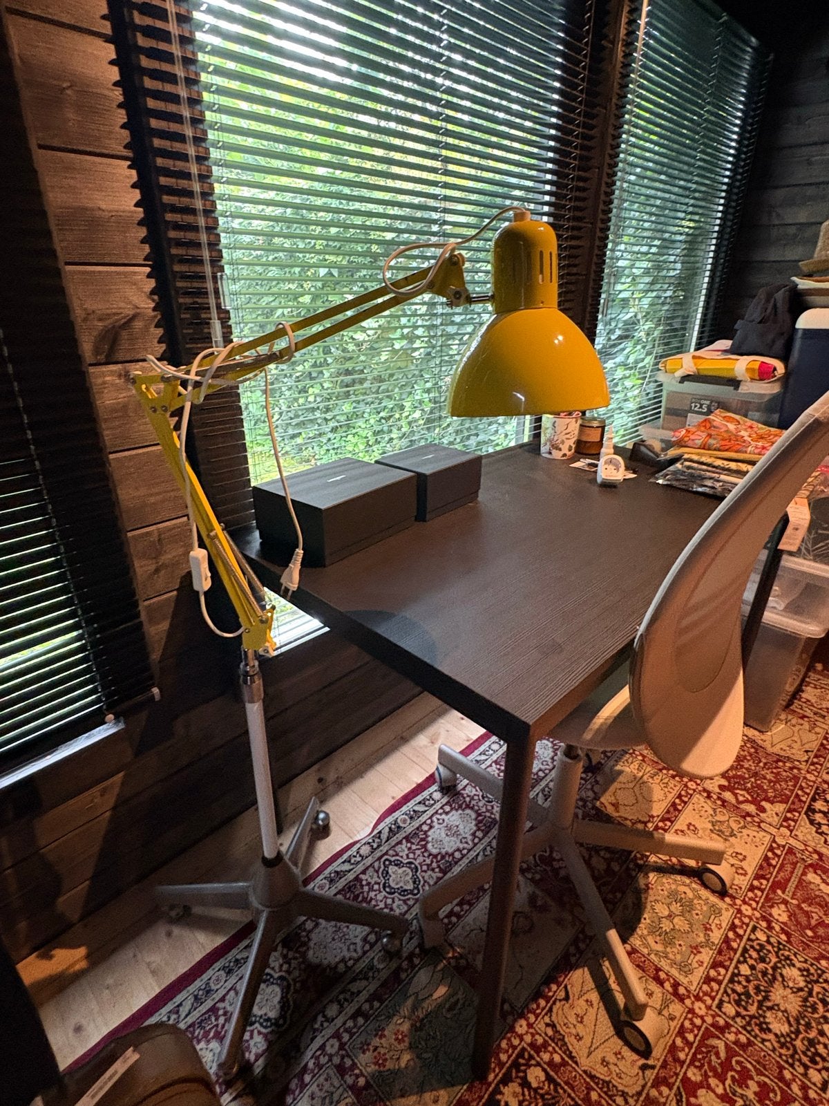 Grappige en handige retro lamp op wielen, Ophalen, Gebruikt, Metaal, 100 tot 150 cm