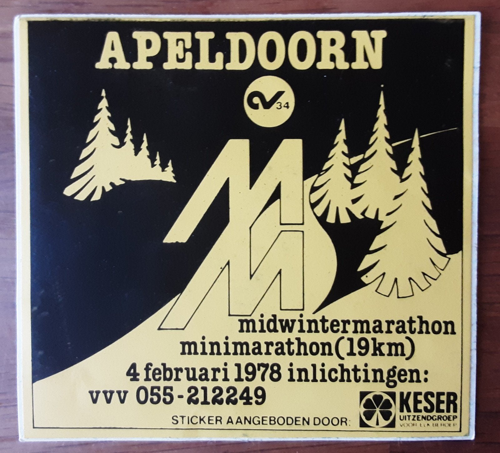 Midwintermarathon Apeldoorn 4 februari 1978, Verzamelen, Stickers, Ophalen of Verzenden
