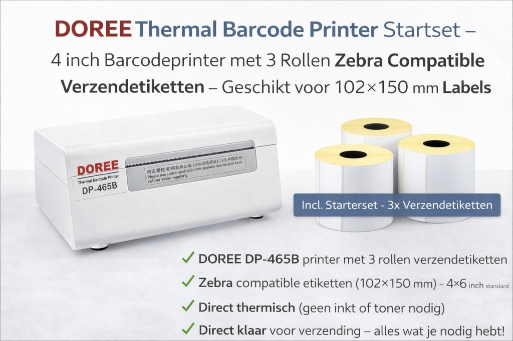Dore Direct Thermal Label Printer - 4 inch  (LP-XP-465), Computers en Software, Labelprinters, Ophalen of Verzenden, Nieuw, Tape-label