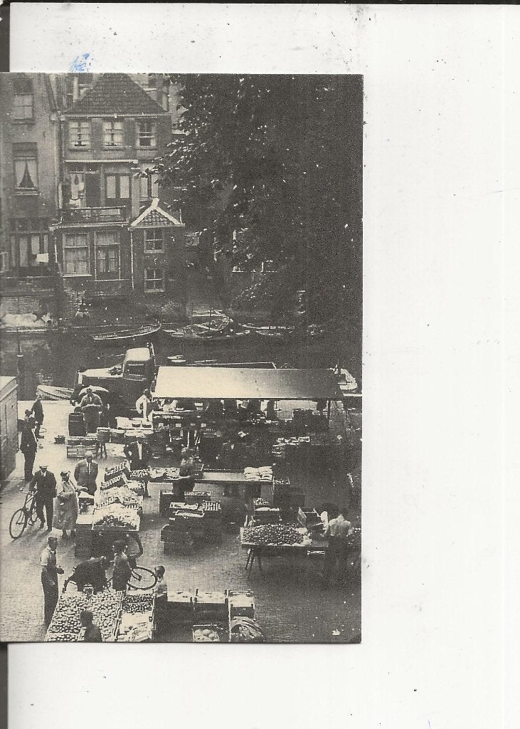 Dordrecht Botermarkt Groenten-en fruitverkoop 1930, Ophalen of Verzenden, 1920 tot 1940, Ongelopen, Zuid-Holland