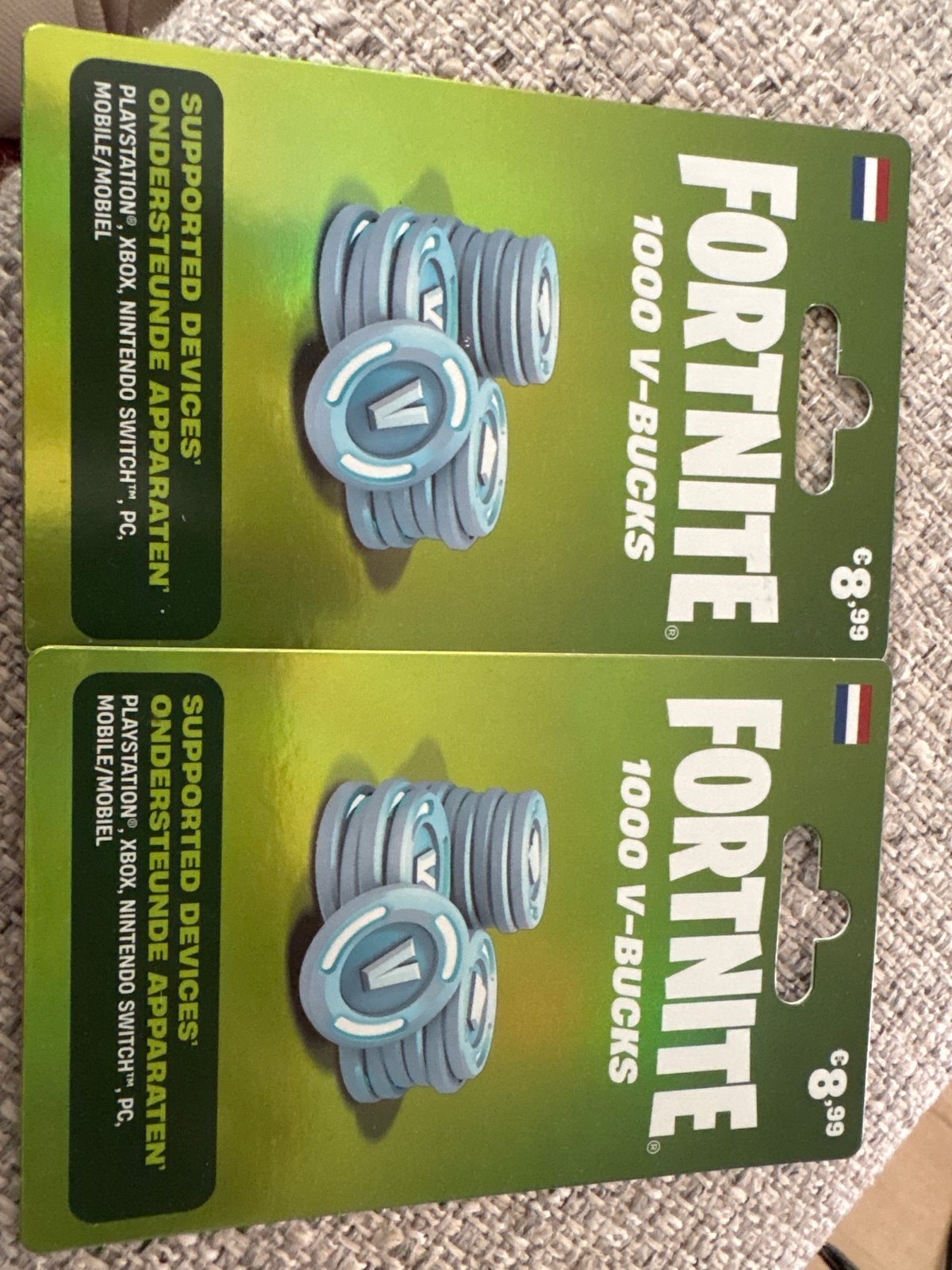 2x Fortnite V-Bucks Cadeaukaarten - 1000 V-Bucks per kaart, Ophalen of Verzenden, Nieuw