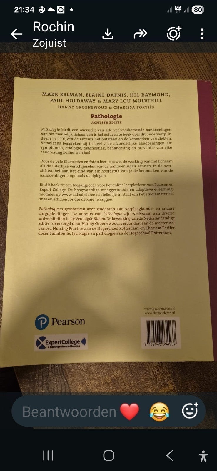 Pathologie - Achtste Editie (Mark Zelman e.a.), Ophalen of Verzenden, Beta, Zo goed als nieuw, HBO