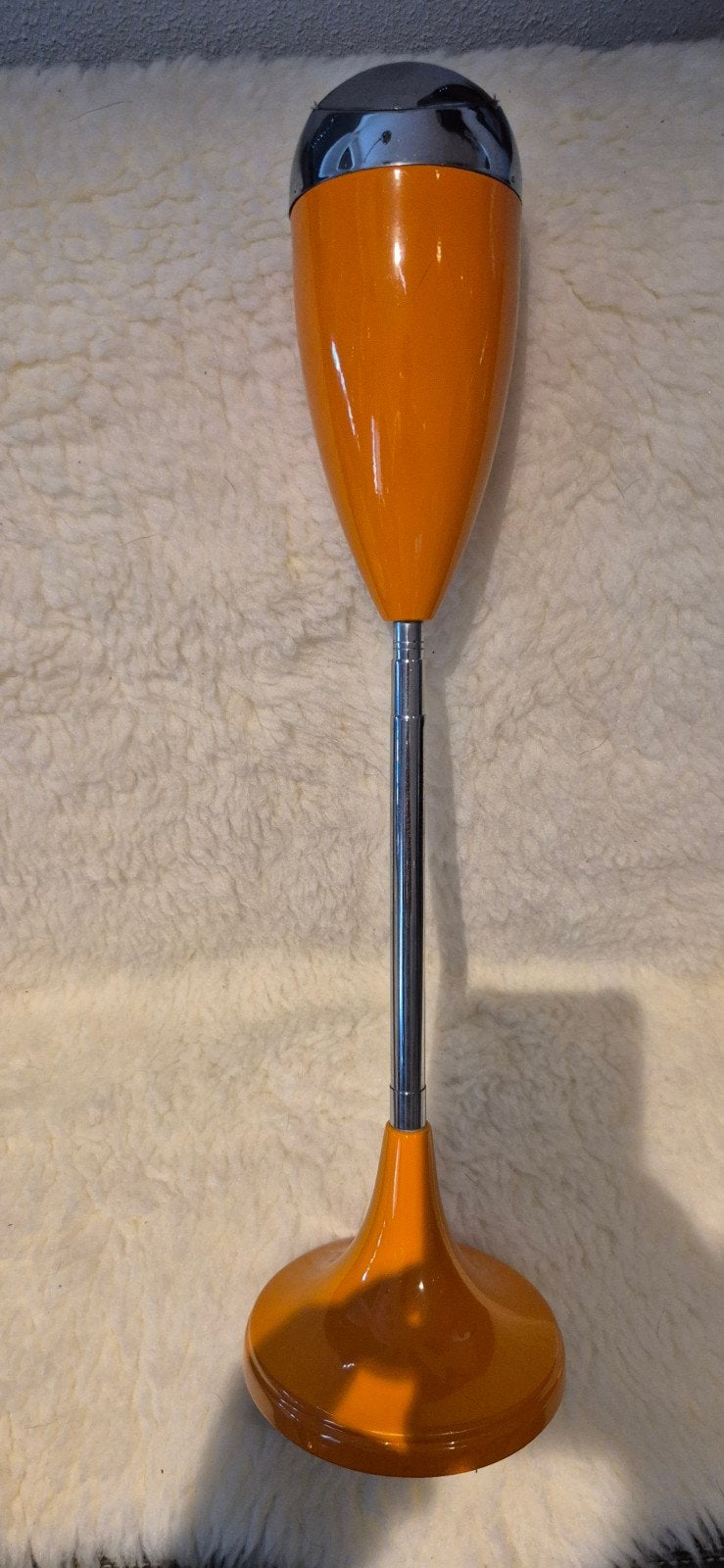 Vintage jaren '70 staande asbak Italiaans Oranje en Chroom, Ophalen of Verzenden