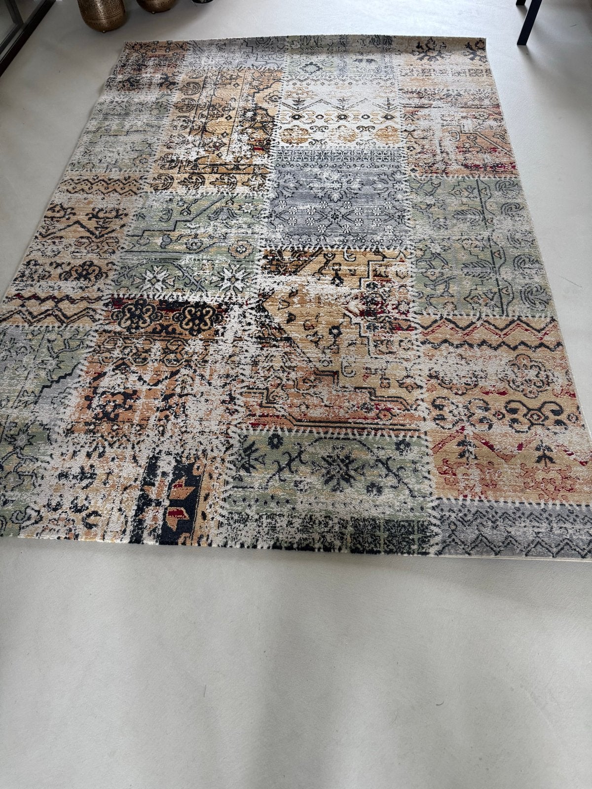 Patchwork Vloerkleed - 230 x 160 cm, Huis en Inrichting, Stoffering | Tapijten en Kleden, Gebruikt, Beige, 150 tot 200 cm, 200 cm of meer
