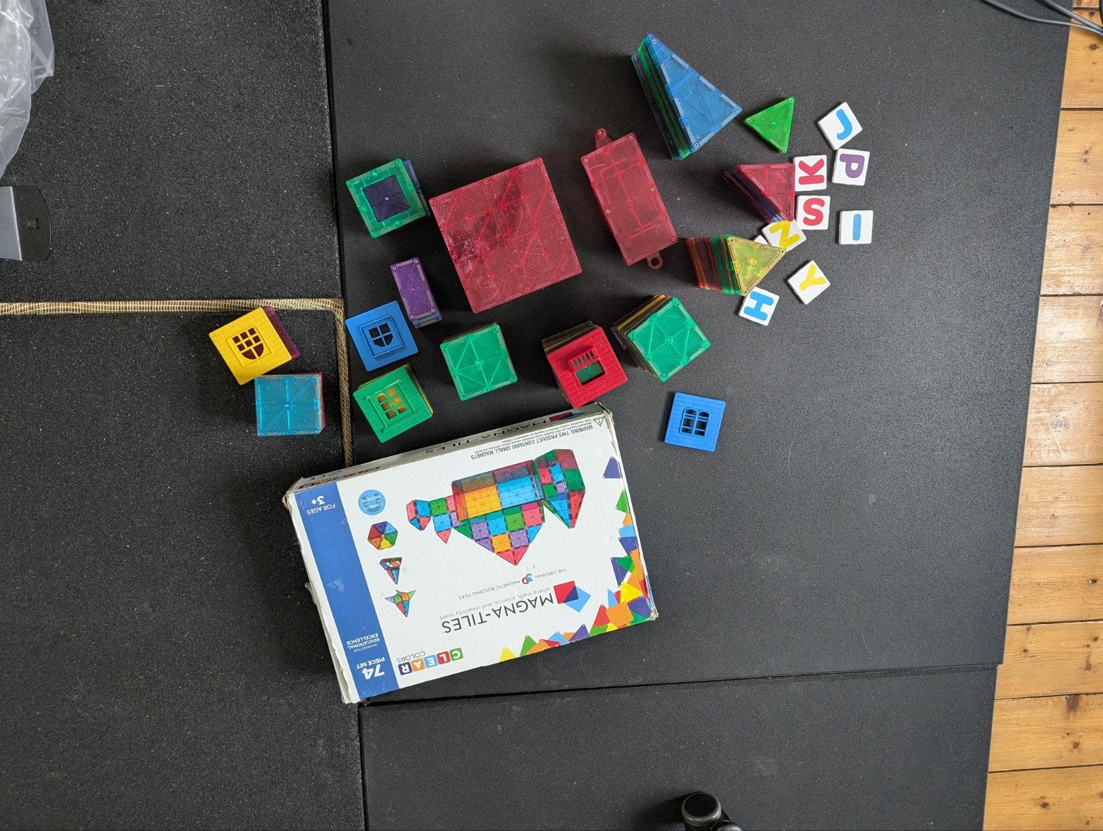 Magna-Tiles Clear Colors 190-delige set, Ophalen of Verzenden, Gebruikt, Overige merken