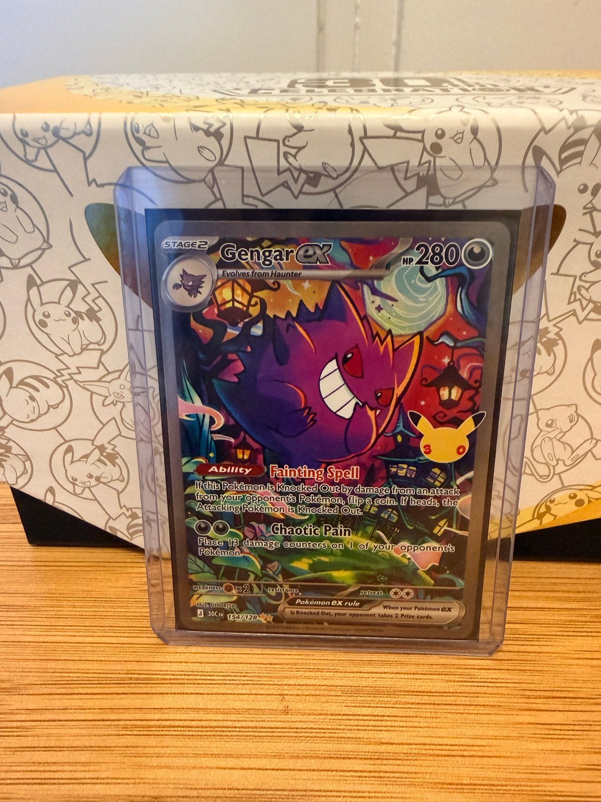 Gengar ex (154/128) Pokémon 30th celebration, Ophalen of Verzenden, Zo goed als nieuw, Losse kaart