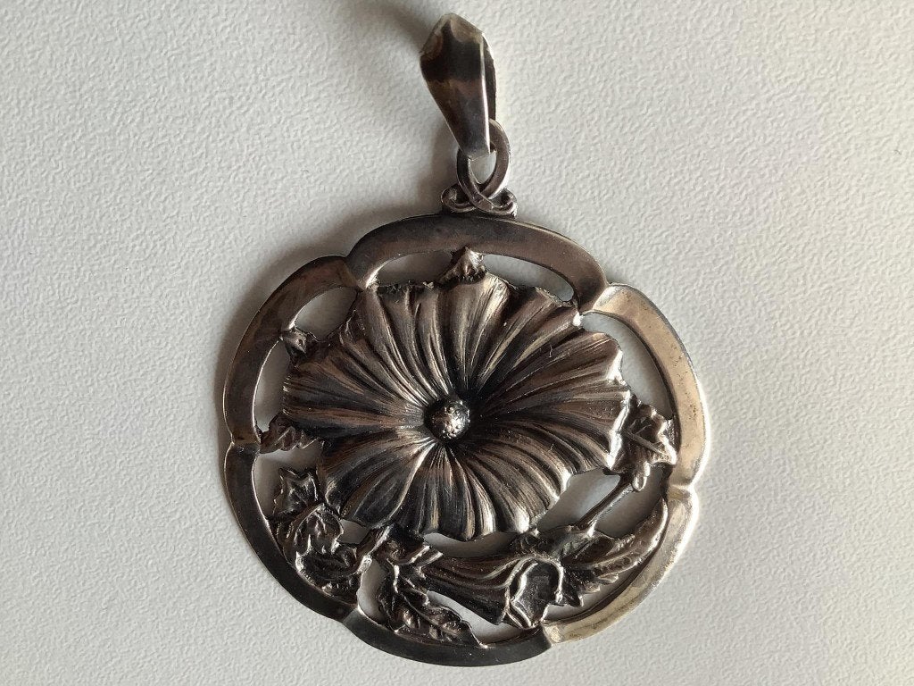 antieke art nouveau zilveren hanger A. Meijer, Sieraden, Tassen en Uiterlijk, Ophalen of Verzenden, Zilver, Hanger