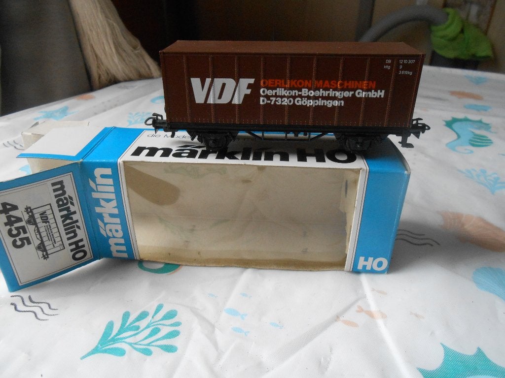 Märklin 4455 Container wagon van de Oerlikon machinefabriek, Wisselstroom, Ophalen of Verzenden, Märklin, Nieuw