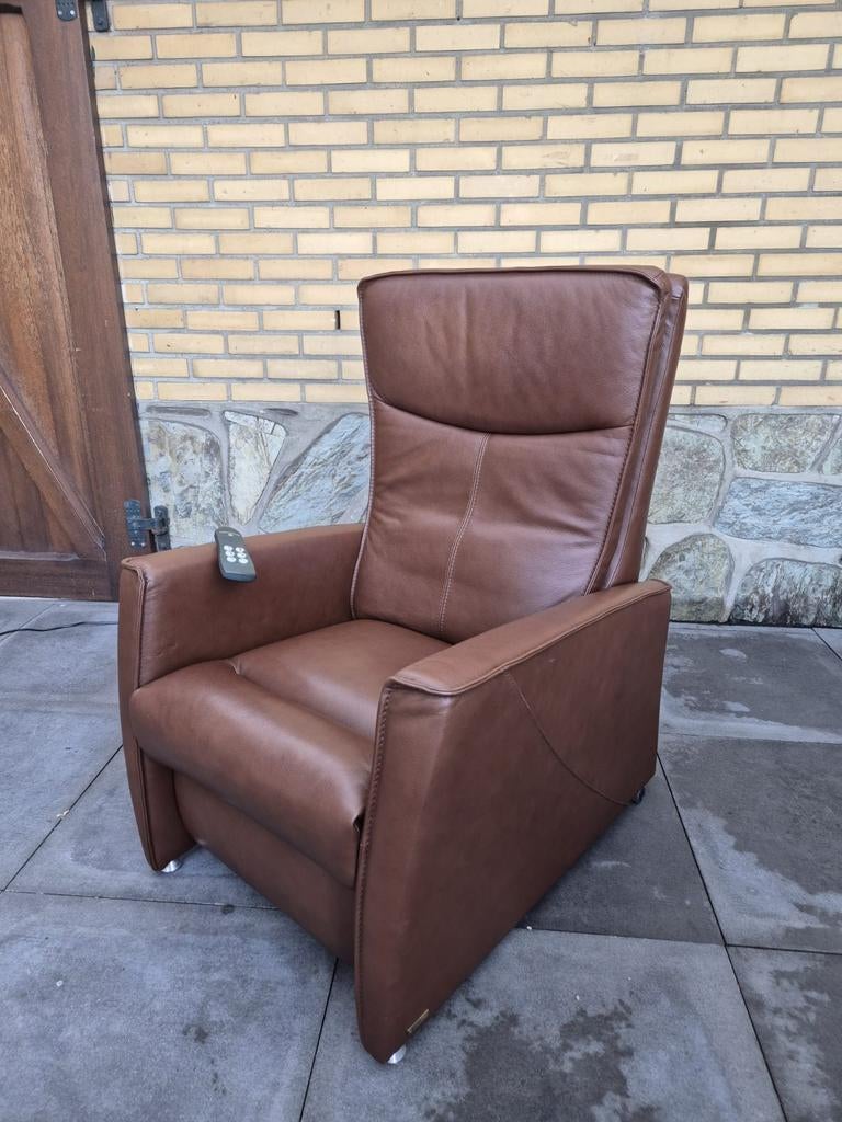Prominent sta op stoel electrische relaxfauteuil leder, Ophalen of Verzenden