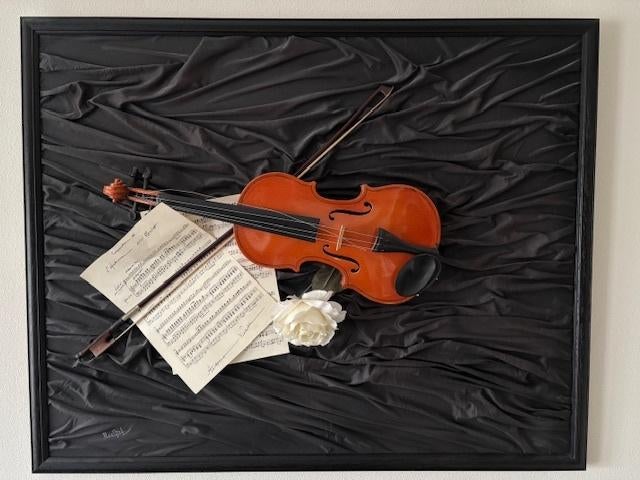 Wanddecoratie in muziekstijl (viool), Meerkleurig, 82 cm, Klassiek, Ophalen of Verzenden