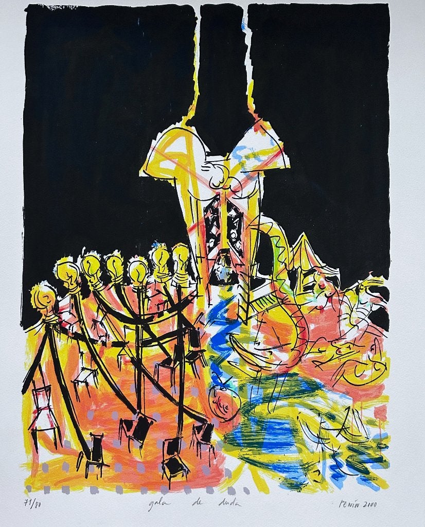 Zeefdruk Luis Penin   ZOMEROPRUIMING, Antiek en Kunst, Kunst | Litho's en Zeefdrukken, Gesigneerd, Verzenden, Zeefdruk
