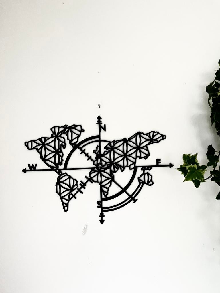 Wanddecoratie hout windroos, Ophalen of Verzenden, Nieuw