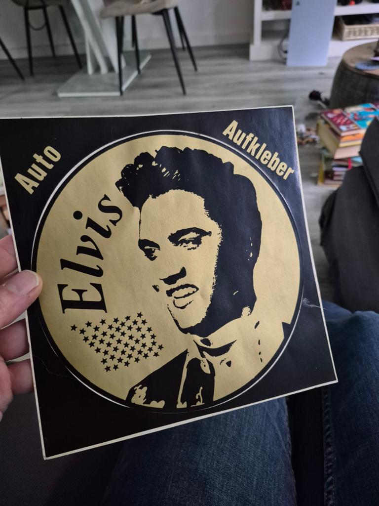 Vintage Elvis Presley Auto Aufkleber Sticker, Ophalen of Verzenden