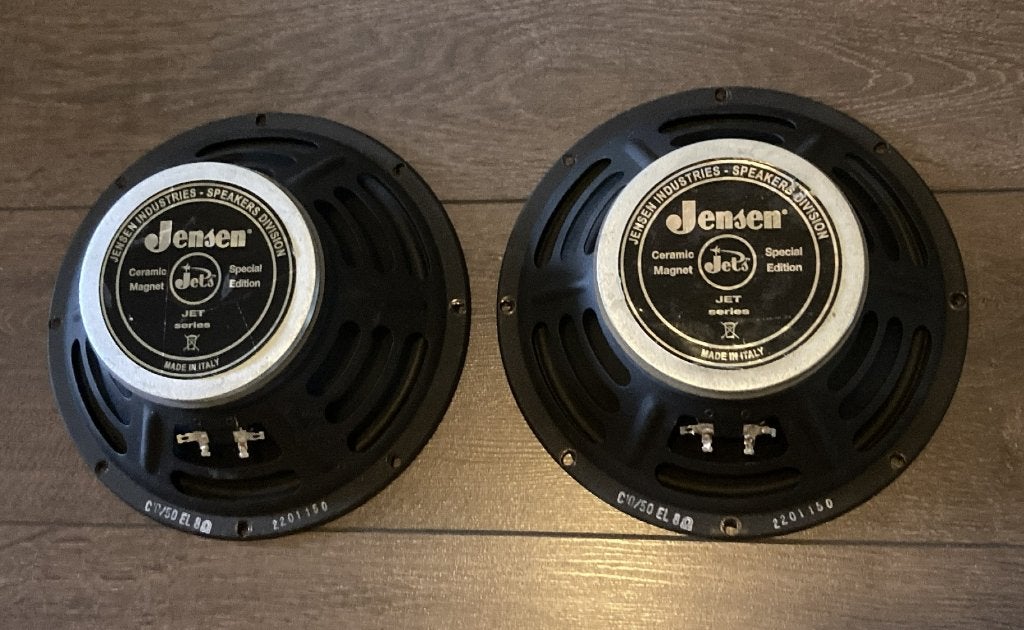 Set 10 inch Jensen Jet Series speakers 8 Ohm, Ophalen, Gebruikt, Gitaar, Minder dan 50 watt