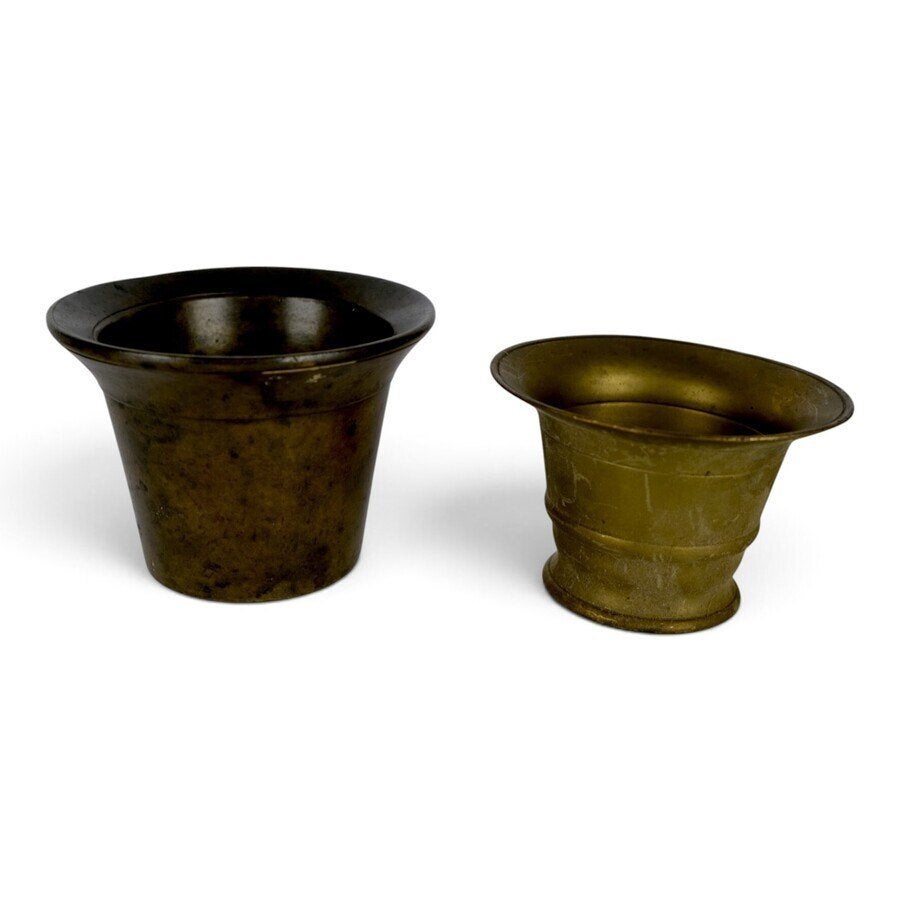 rie bronzen/messing keukenvijzels, w.o. een antiek exemplaar, Antiek en Kunst, Ophalen of Verzenden, Brons