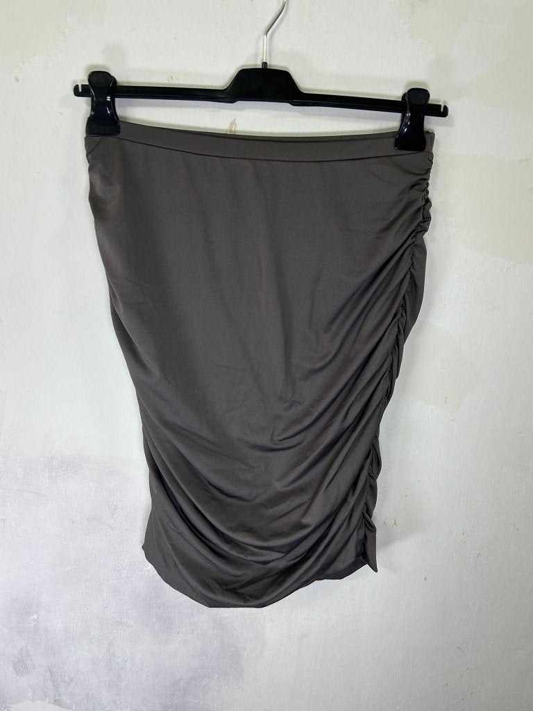 Ashley Brooke gedrapeerde rok taupe bruin dames XL 42, Kleding | Dames, Bruin, Maat 42/44 (L), Ophalen of Verzenden, Zo goed als nieuw