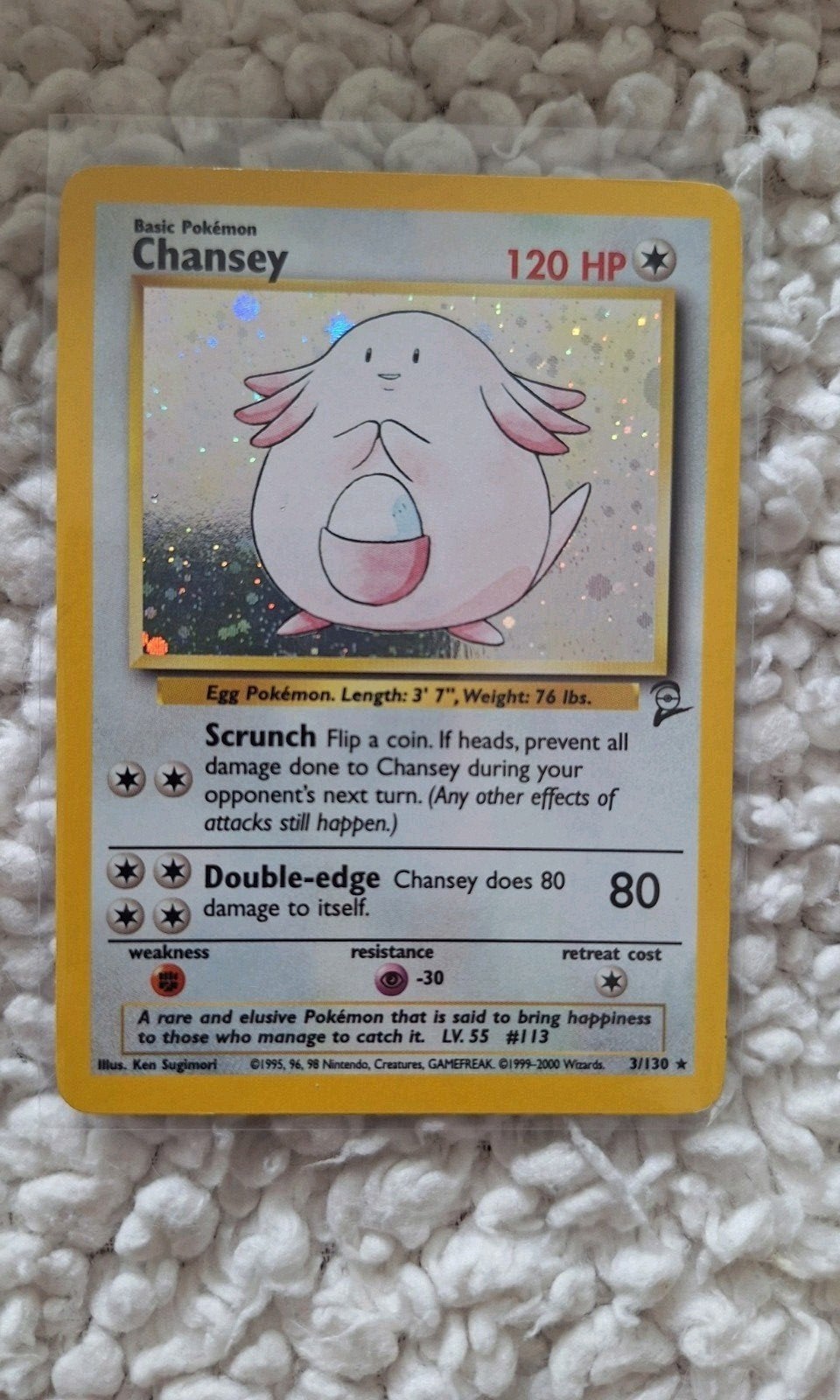 Pokemon Chansey Holo, Ophalen of Verzenden, Zo goed als nieuw