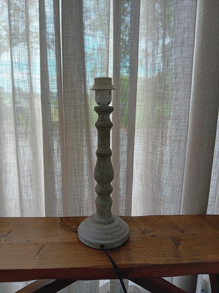 Grijze steenachtige tafellampvoet - 37 cm hoog, Ophalen of Verzenden, Gebruikt, Overige materialen