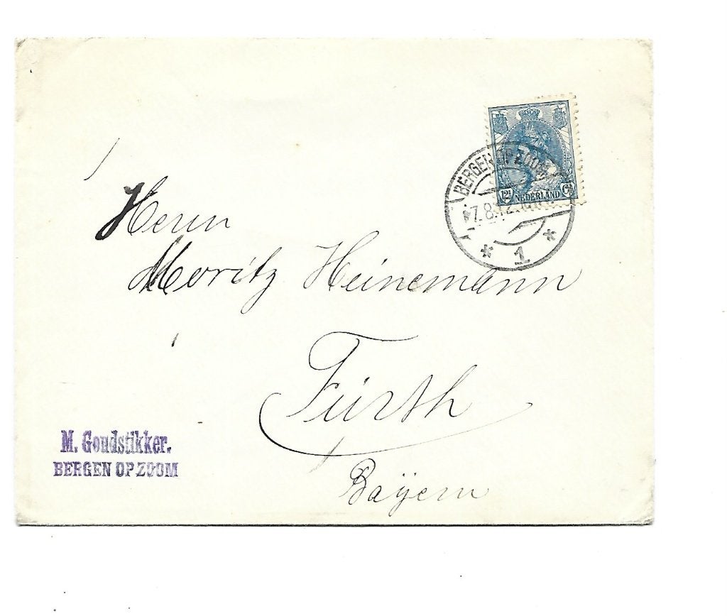 Bergen op Zoom -M.Goudstikker, Postzegels en Munten, Verzenden, Envelop
