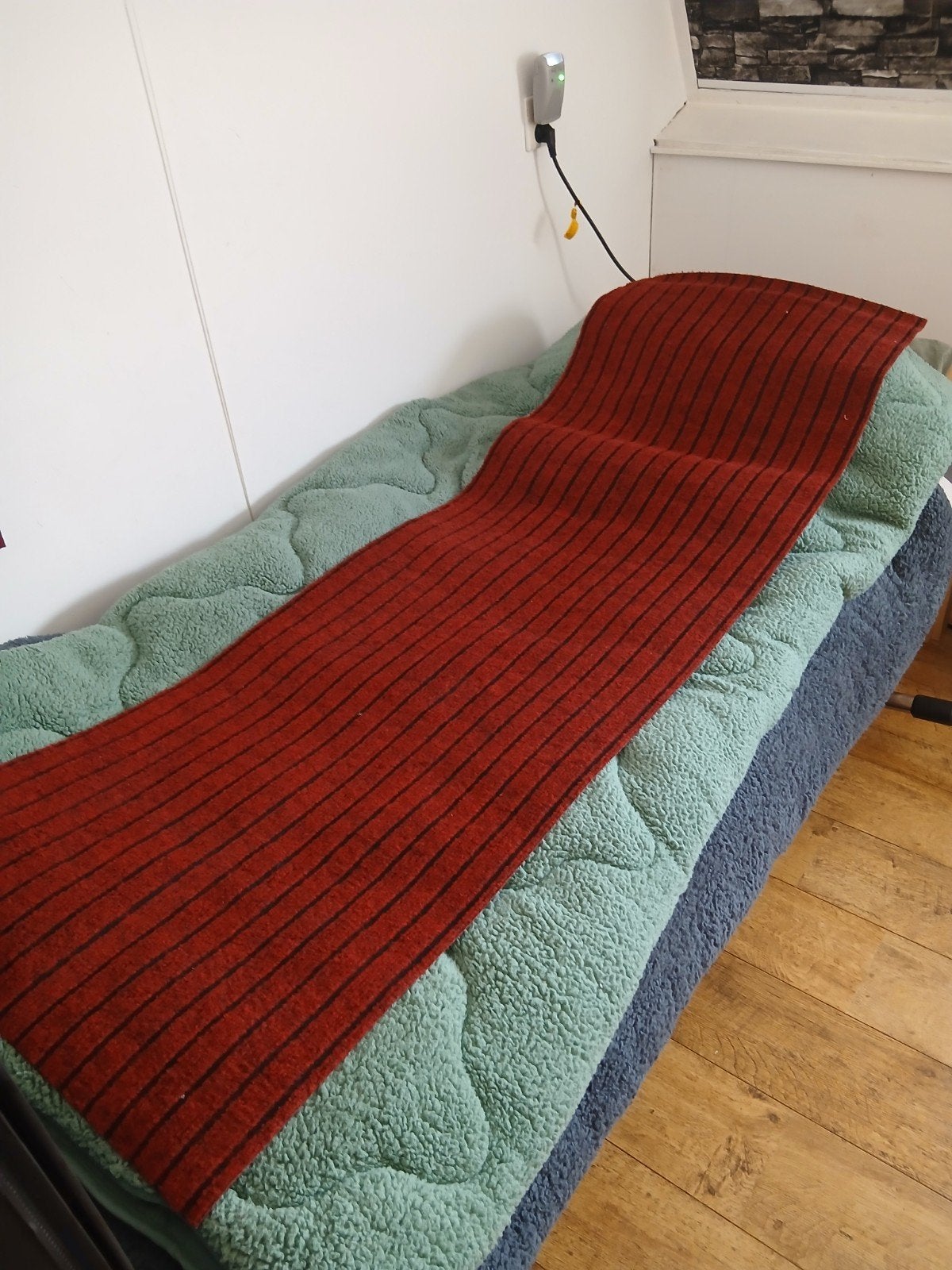 Rood gestreepte loper, tapijt, kleed, Minder dan 50 cm, Gebruikt, Rood, Ophalen of Verzenden