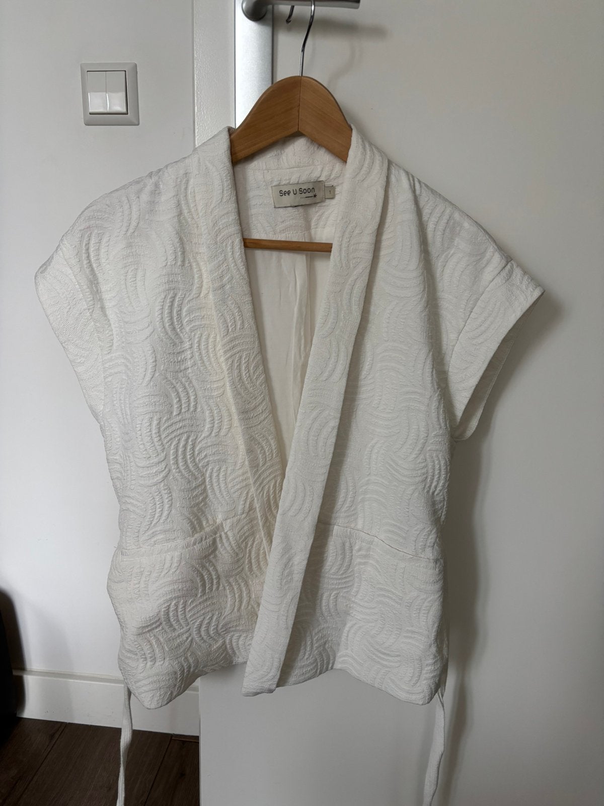 Witte kimono, See U soon, maat 1, Ophalen, Zo goed als nieuw, Maat 36 (S), Wit