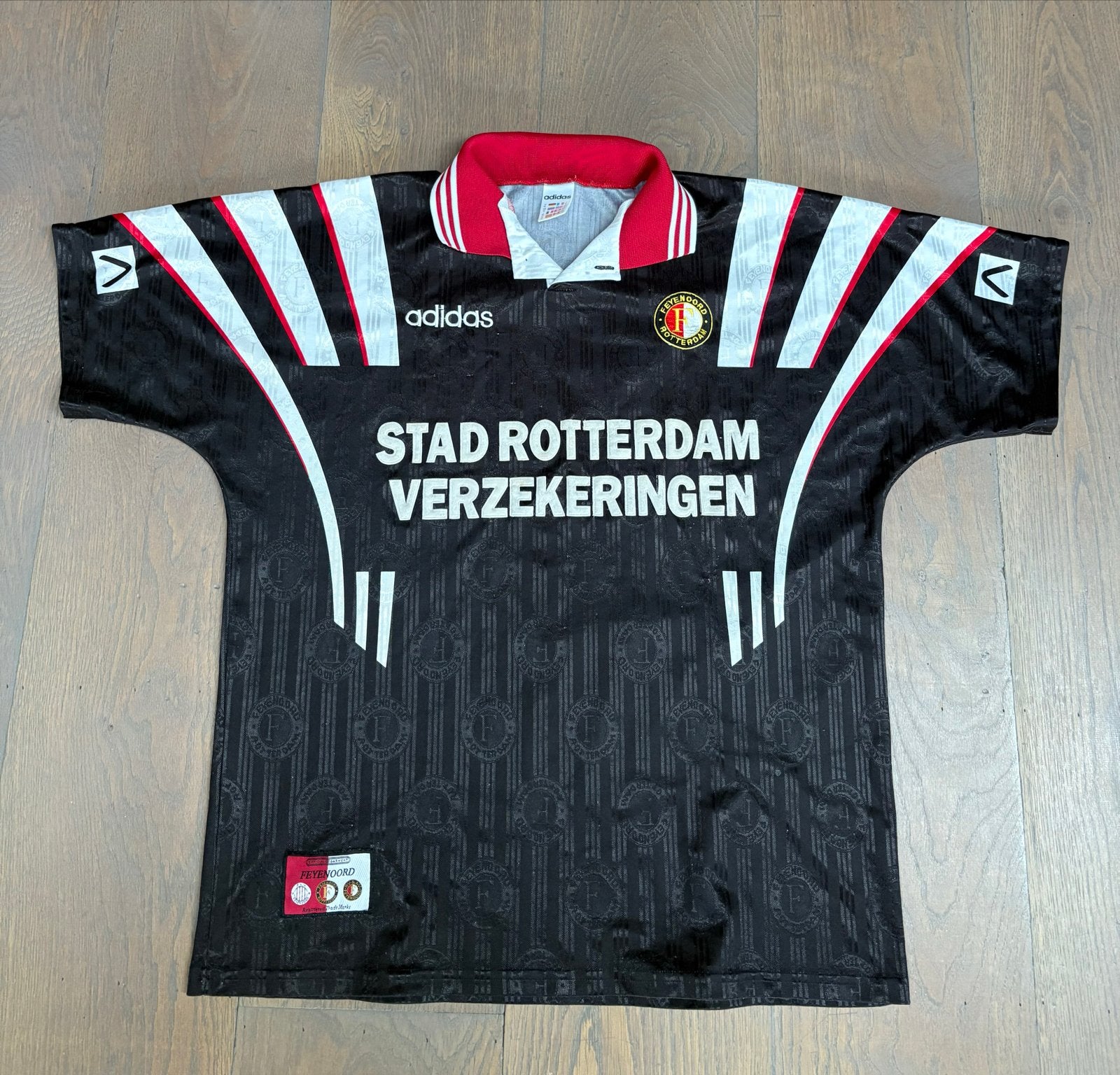 Vintage Feyenoord uitshirt 1996/97 - Maat XL, Ophalen of Verzenden, Gedragen, Maat 56/58 (XL), Zwart