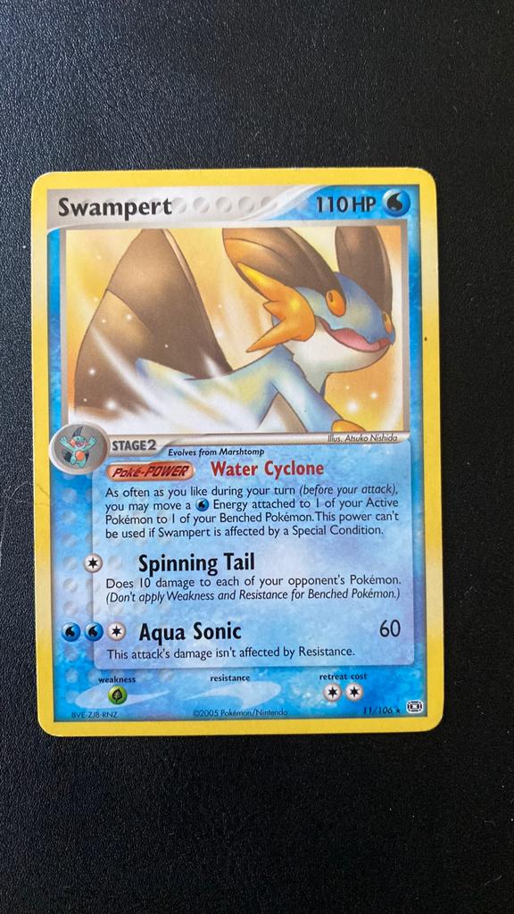Pokemon swampert 11/106 emerald non holo, Ophalen of Verzenden, Gebruikt, Losse kaart