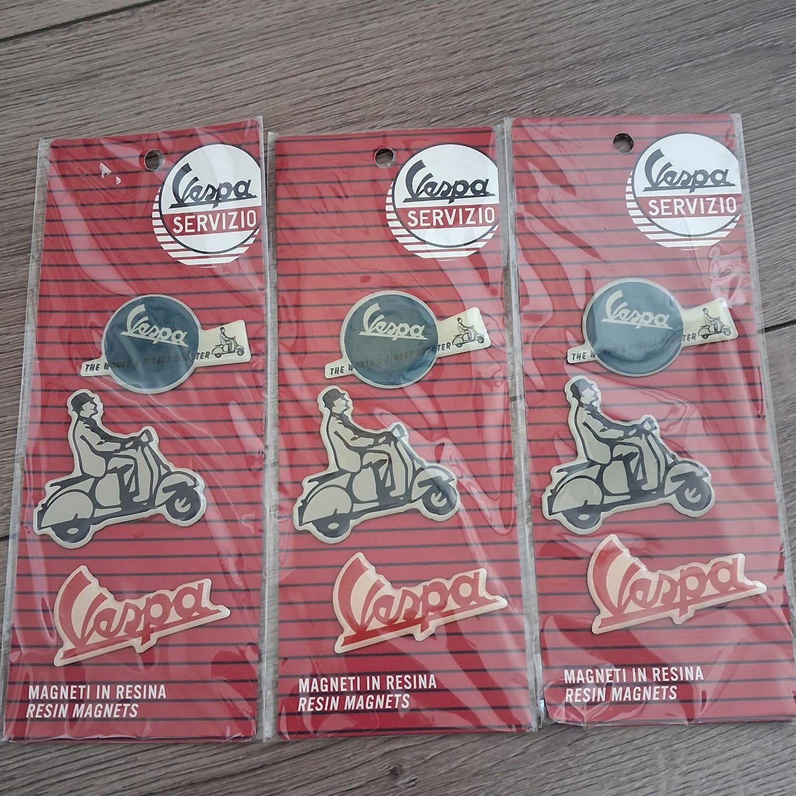 Nieuwe Vespa Servizio Resin Magneten - Sets van 3, Ophalen of Verzenden, Nieuw