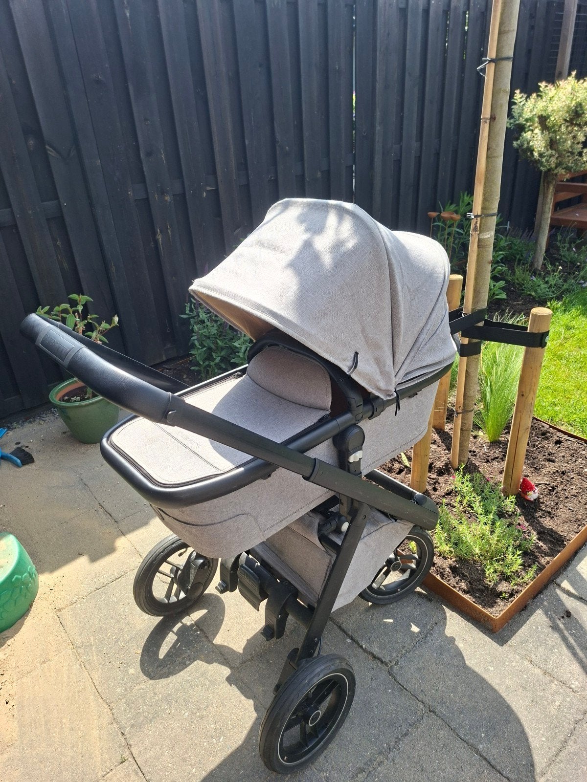 Kinderwagen: Dubatti E3 C-line limited edition kleur mango, Gebruikt, Combiwagen, Verstelbare duwstang, Ophalen