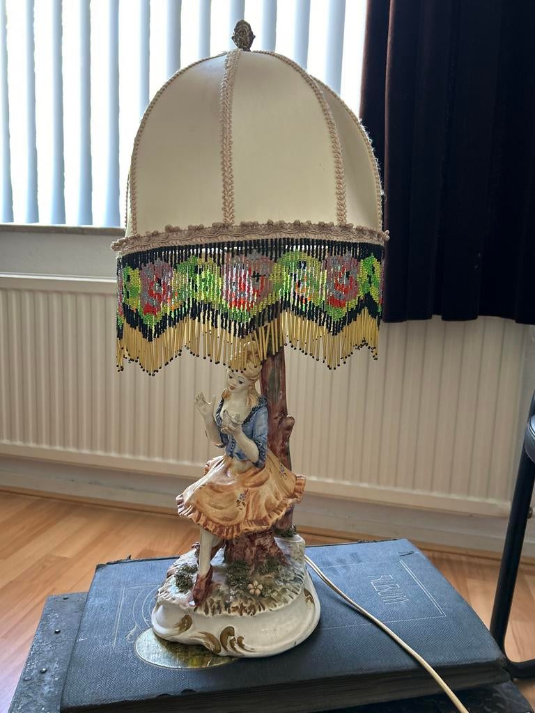 Handbeschilderde Bassano Lamp - Noord-Italië, Ophalen of Verzenden