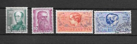 1937 Zwitserland serie Pro Juventute 1937, Ophalen of Verzenden, Gestempeld