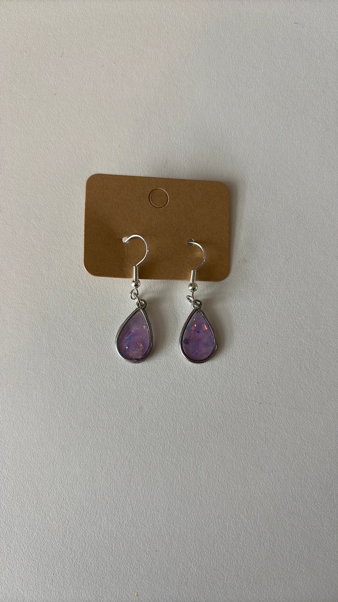 Oorbellen van epoxy, Overige materialen, Hangers, Paars, Nieuw