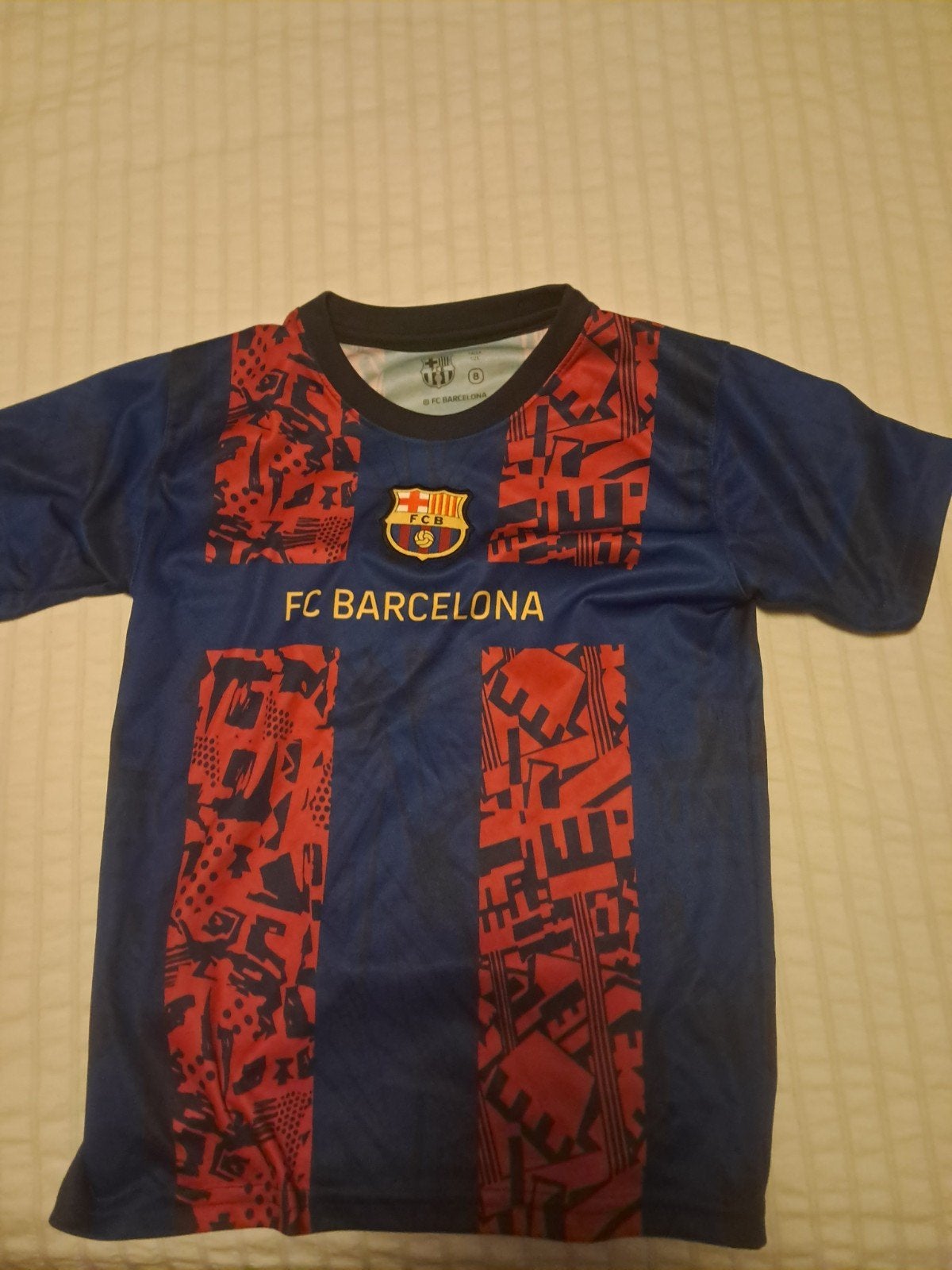 Barcelona Frenkie de Jong tenue (maat 8) + gratis scheenbesc, Ophalen of Verzenden, Zo goed als nieuw