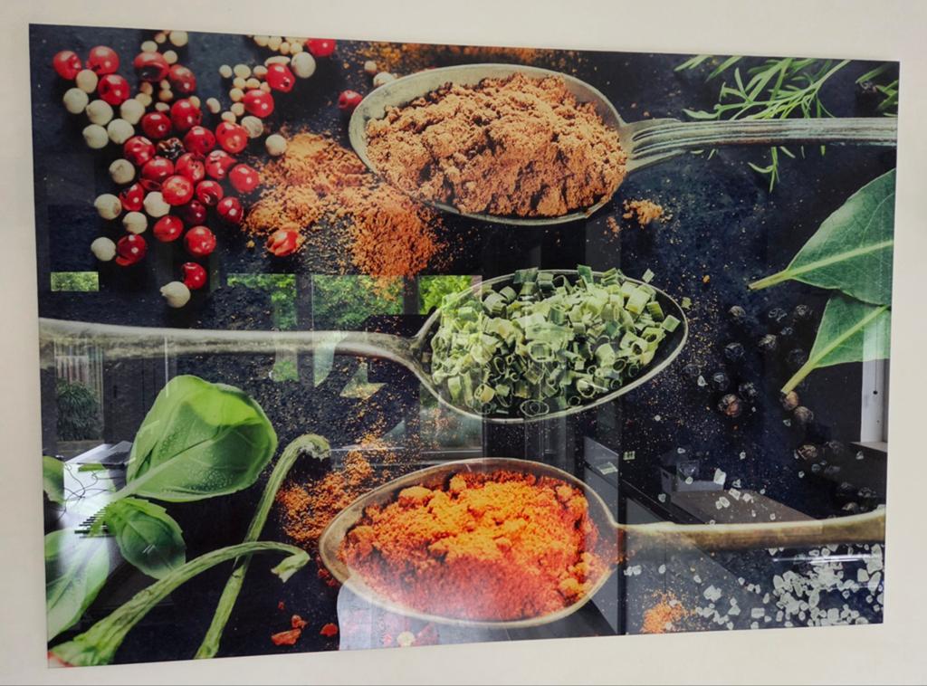 Foto op glas - Kruiden en specerijen, Ophalen, Zo goed als nieuw