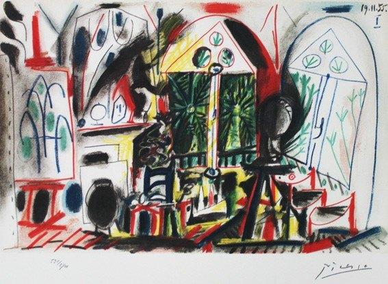 Picasso Kl Lithografie"Californië Atelier Nr I"Ges Gen 19/11, Antiek en Kunst, Ophalen of Verzenden