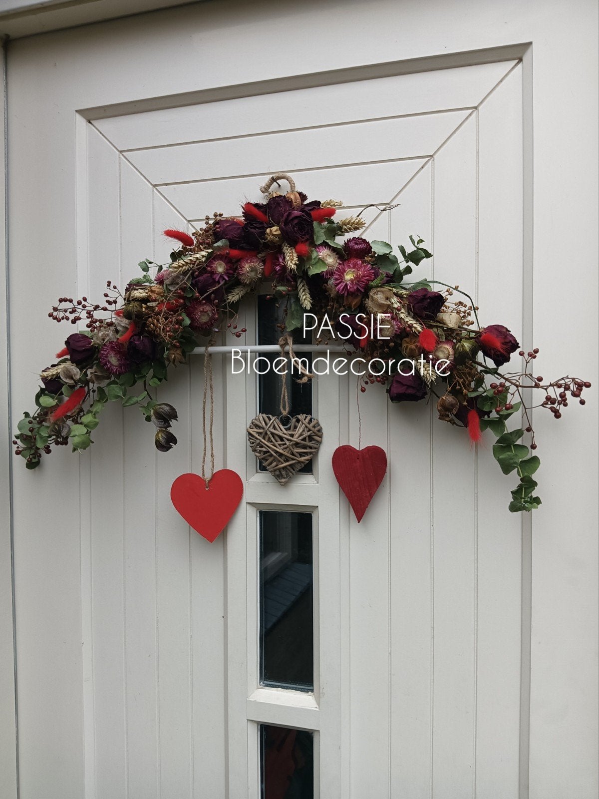 Deurhanger Rood liefde bruiloft droogbloemen, Meerkleurig, Nieuw, Ophalen of Verzenden, Landelijk