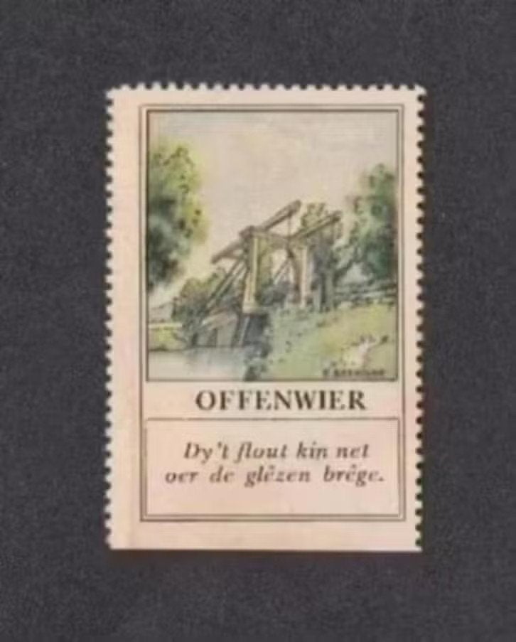 Verzamelplaatje Sluitzegel Offingawier Offenwier Friesland., Ophalen of Verzenden, Zo goed als nieuw