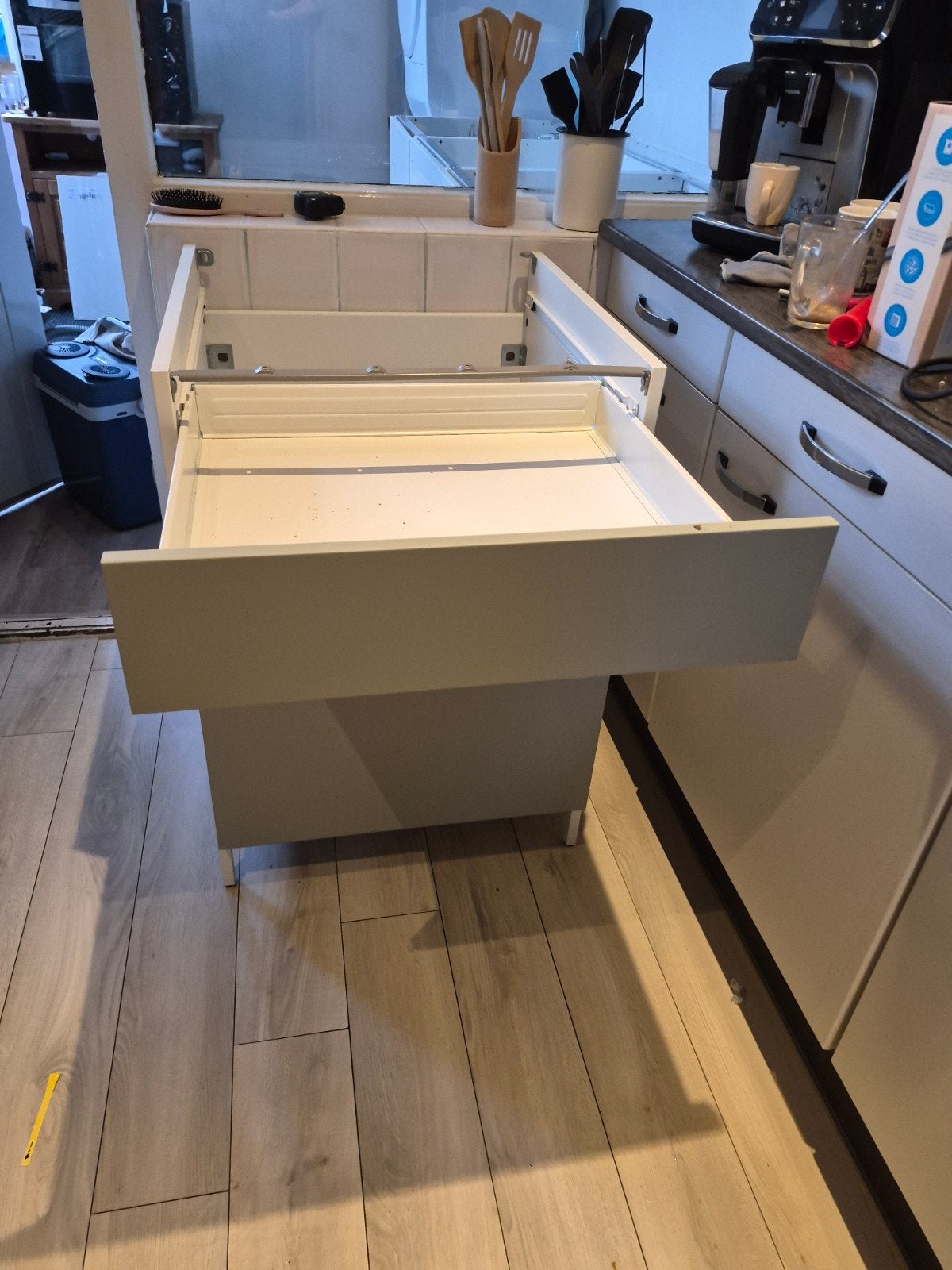 Ladekast 60x60x86 cm met 3 laden - Groen/Grijs, Huis en Inrichting, Kasten | Ladekasten, Gebruikt, 3 of 4 laden, Minder dan 100 cm