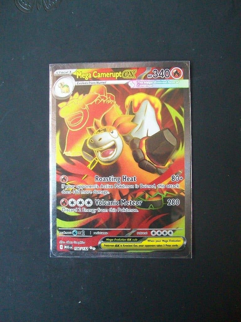 5495. Nieuwe Pokemon Kaart Secret Mega Camerupt EX (156/132), Verzenden, Nieuw, Losse kaart, Foil