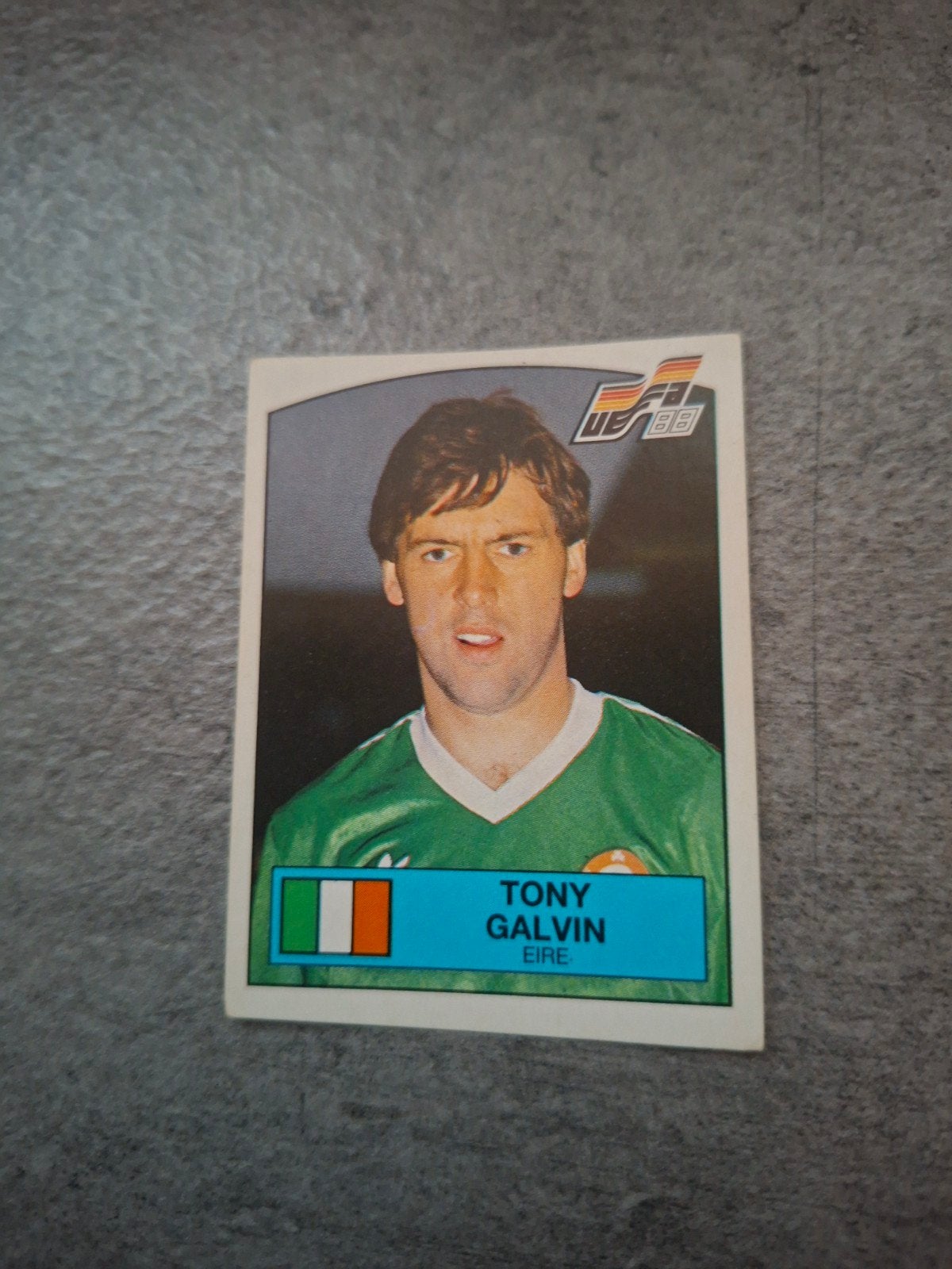 Panini sticker Euro 88 Duitsland. Tony Galvin Ierland., Ophalen of Verzenden, Zo goed als nieuw, Sticker
