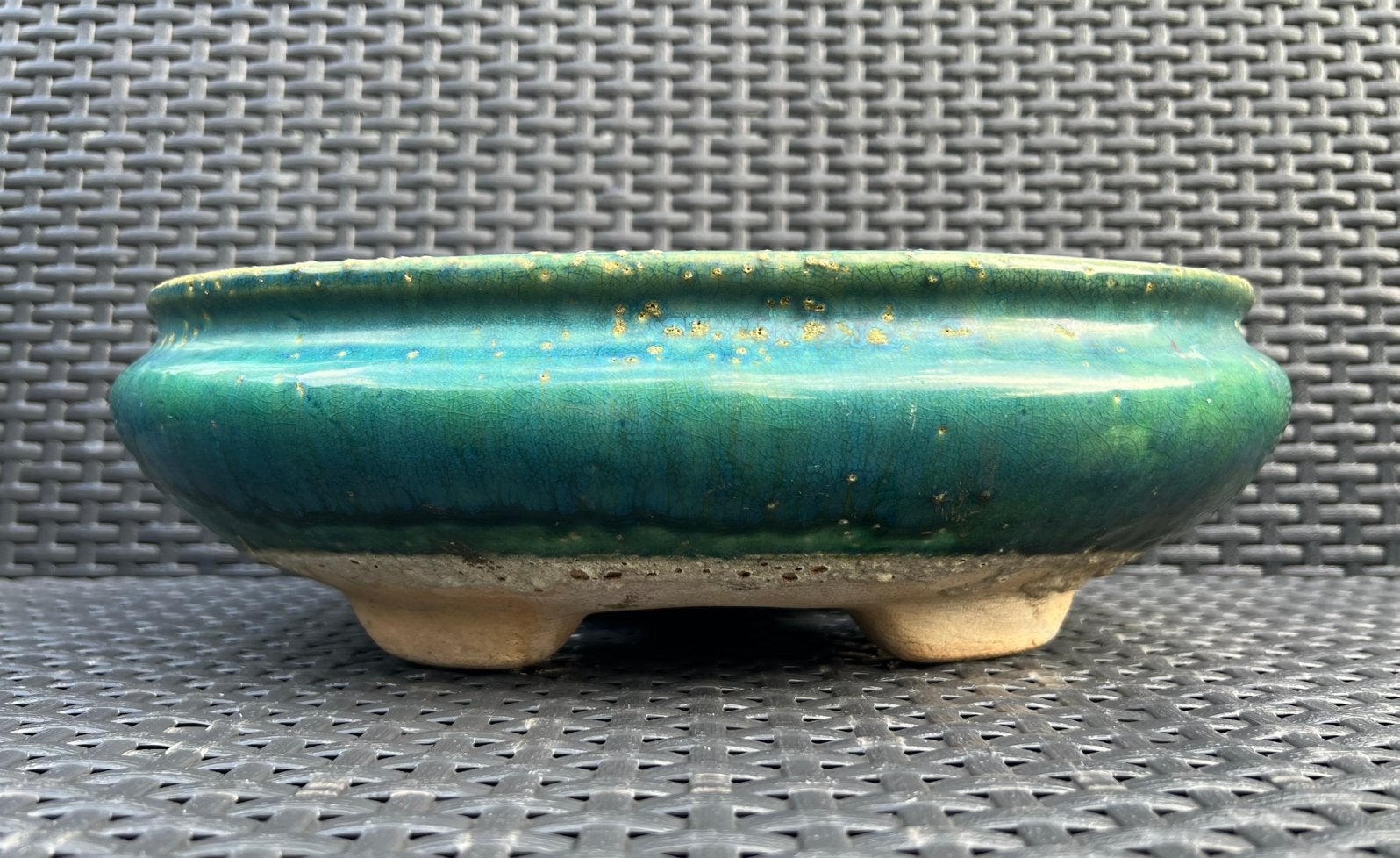 Bonsai schaal oud Chinees aardewerk Turquoise 35,1x26,2x10,2, Ophalen of Verzenden, Zo goed als nieuw, Overige vormen, Aardewerk