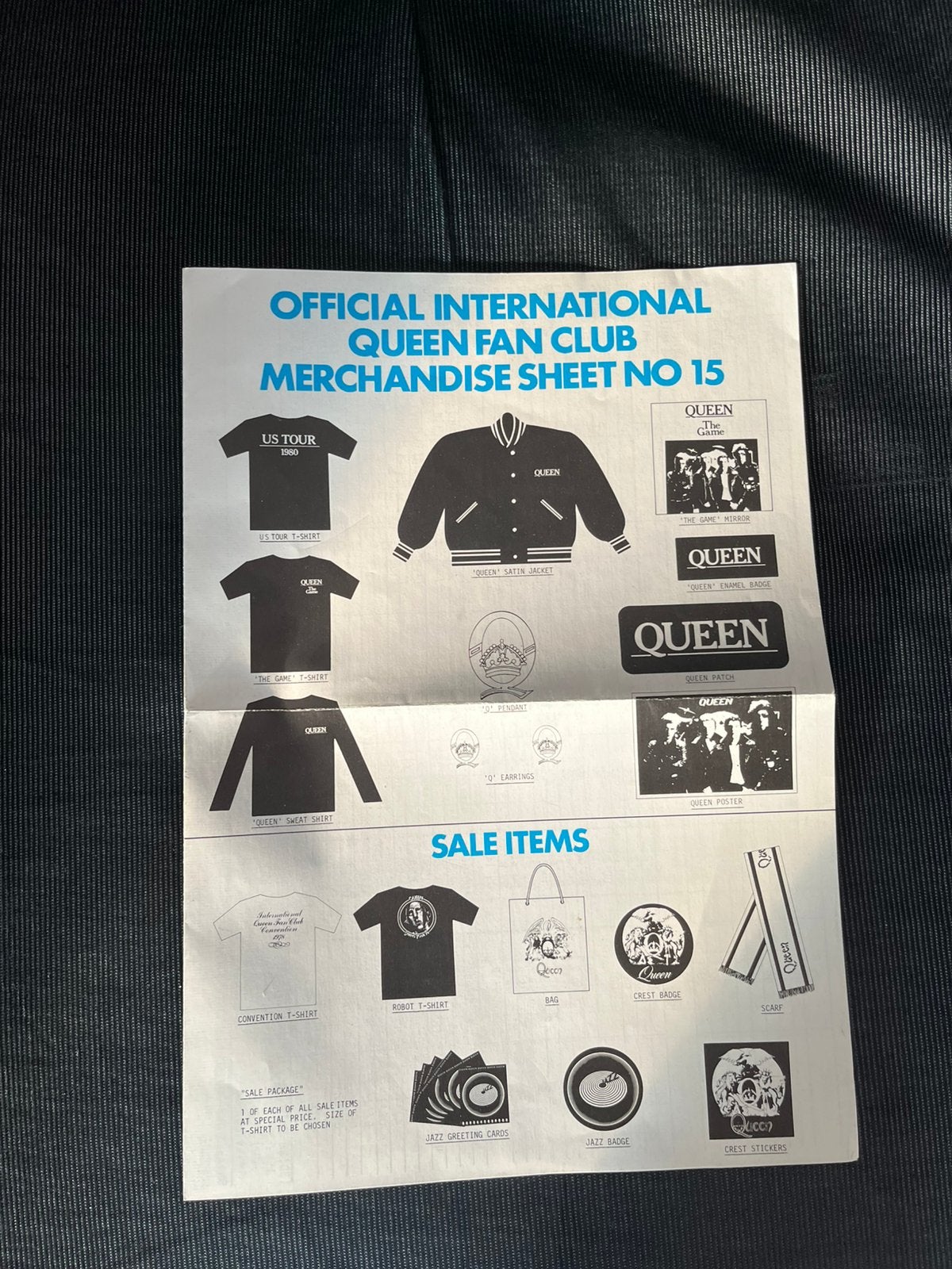 Queen merchandise sheet no 15 (1980), Ophalen of Verzenden, Zo goed als nieuw