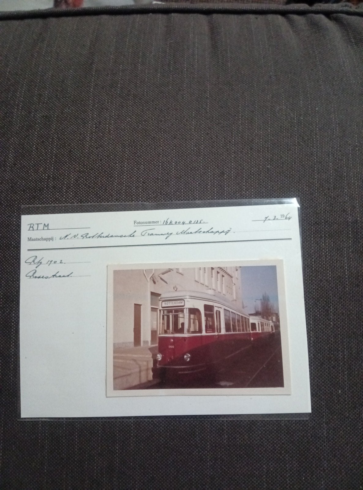 RTM Rotterdamse Tramweg Maatschappij - Bus of Metro, Verzamelen, Ophalen of Verzenden, Gebruikt, Bus of Metro, Kaart of Prent