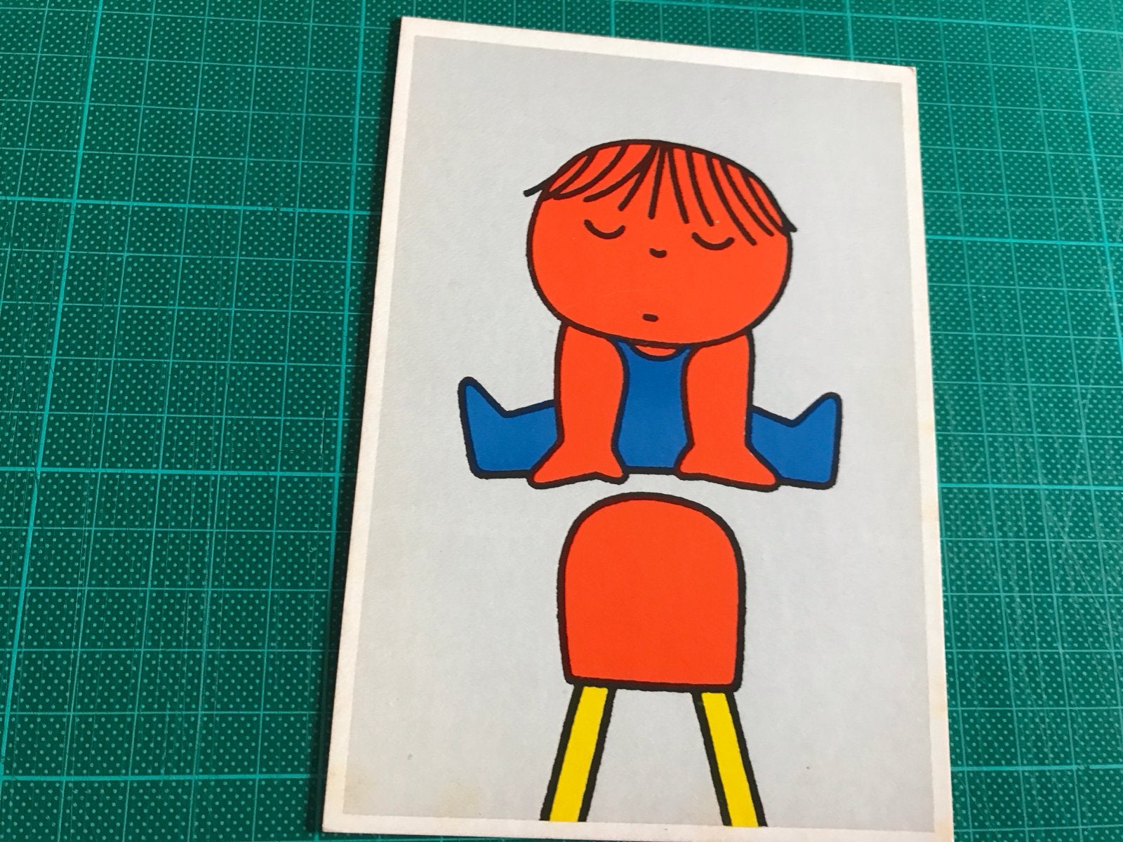 Vintage Dick Bruna Nijntje Postkaart - Jongetje op bok, Verzamelen, Ophalen of Verzenden, 1960 tot 1980, Ongelopen